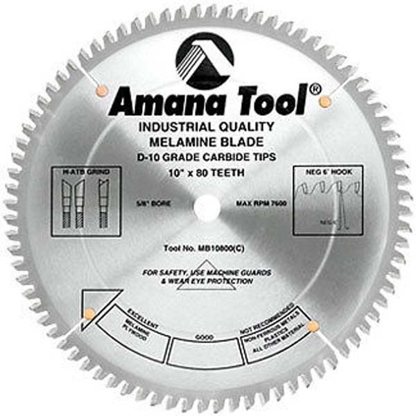 Amana Melamine Saw Blade MB10800 eBay