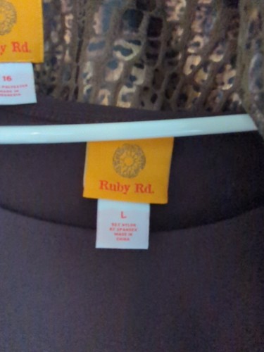 Women’s Ruby Rd Jacket Full Zip Leopard Print Metallic Gold Brown Size 16 Large - Picture 5 of 11