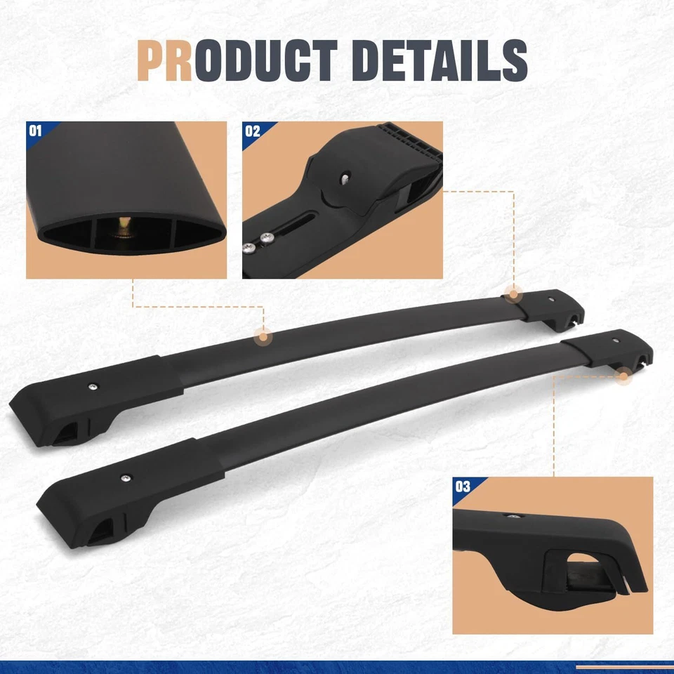 Portaequipajes de techo con barra transversal negra para Jeep Patriot 2007-2017 Foto 2 de 4