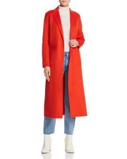 $865 Maje "galaxia" Red Double Faced Long Coat - Wool Blend - Sz Fr 38 / Us M