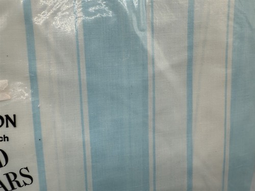 VINTAGE WEST POINT PEPPERELL FULL SHEET SET BLUE/WHITE STRIPE FLAT FITTED PILL - Picture 3 of 17