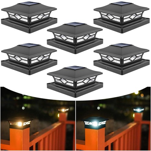 2/4/6 Pack Solar Post Deck Cap Lights Outdoor Garden Fence Landscape Lamp Vinyl - Picture 53 of 60