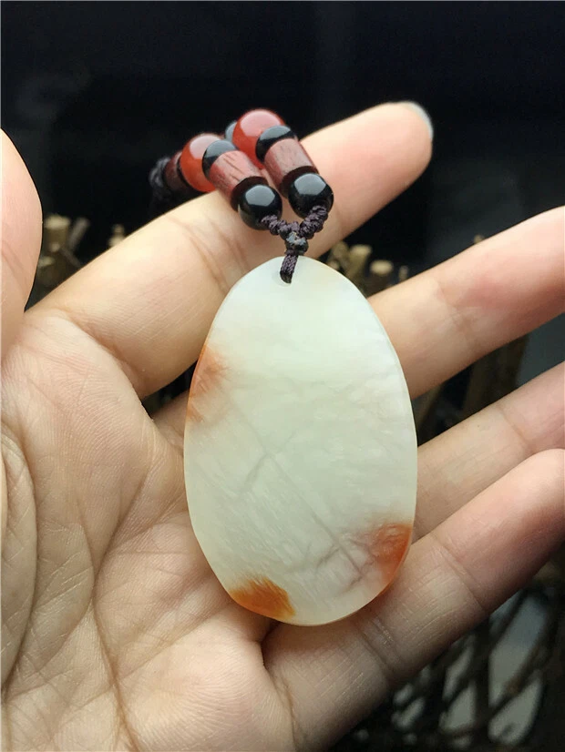 100% Натуральный ручной резьбы нефрит подвеска жадеит ожерелье процветающее богатство - Изображение 4 из 4