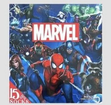 Men's Marvel 15 Days of Socks Advent Calendar 15pk - Colors May Vary 6-12 NIP