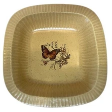 VTG 1970's Treasure Craft Baking Dish Pan With Butterflies 10" Square