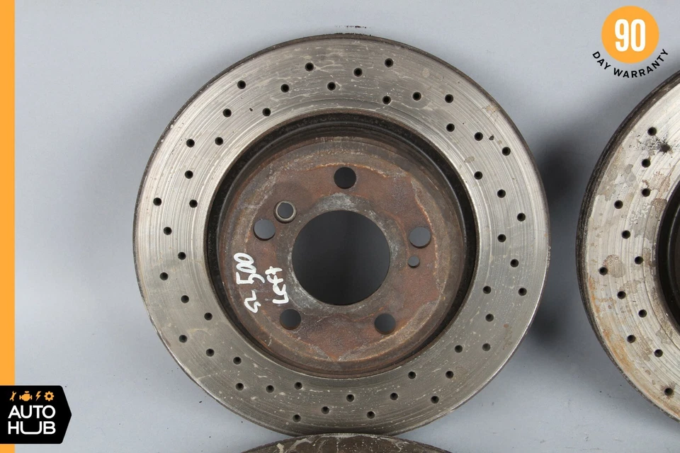 03-06 Mercedes R230 SL500 SL350 Front & Rear Brake Rotors Disc Set of 4 OEM - Image 2 of 4