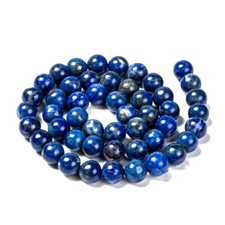 Lapis Lazuli Gemstone Beads - Natural Blue Round Crystals - 8mm Dia - 1 Strand