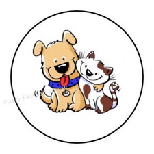 CUTE DOG AND CAT ENVELOPE SEALS LABELS STICKERS PARTY FAVORS