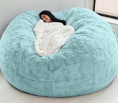 Giant fur bean bag room Round Soft Sofa Microsuede Cover -NO FILL- FAST SHIPING