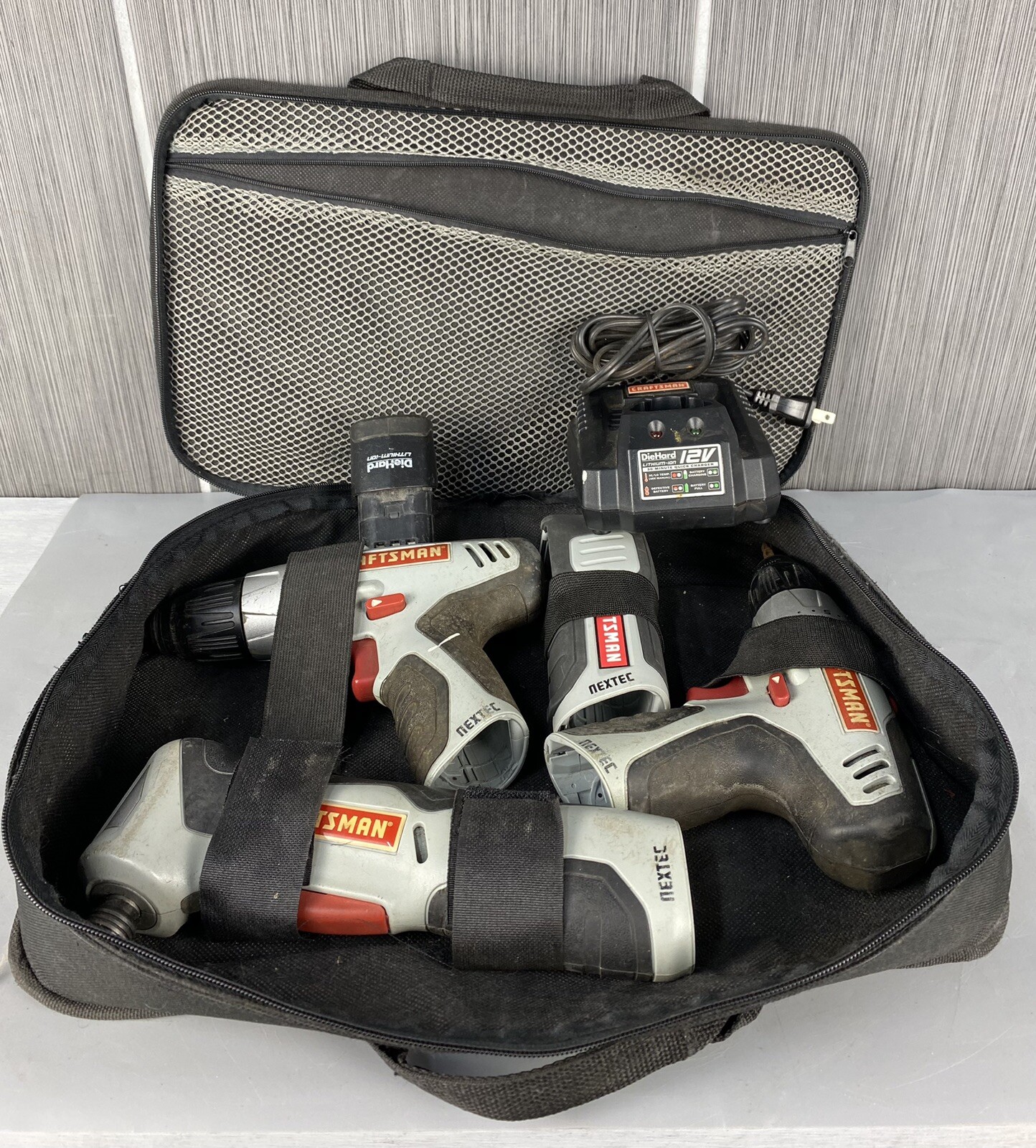 Craftsman Nextec 12v 4 tool combo kit Two Drill, 1 Power Source, 1