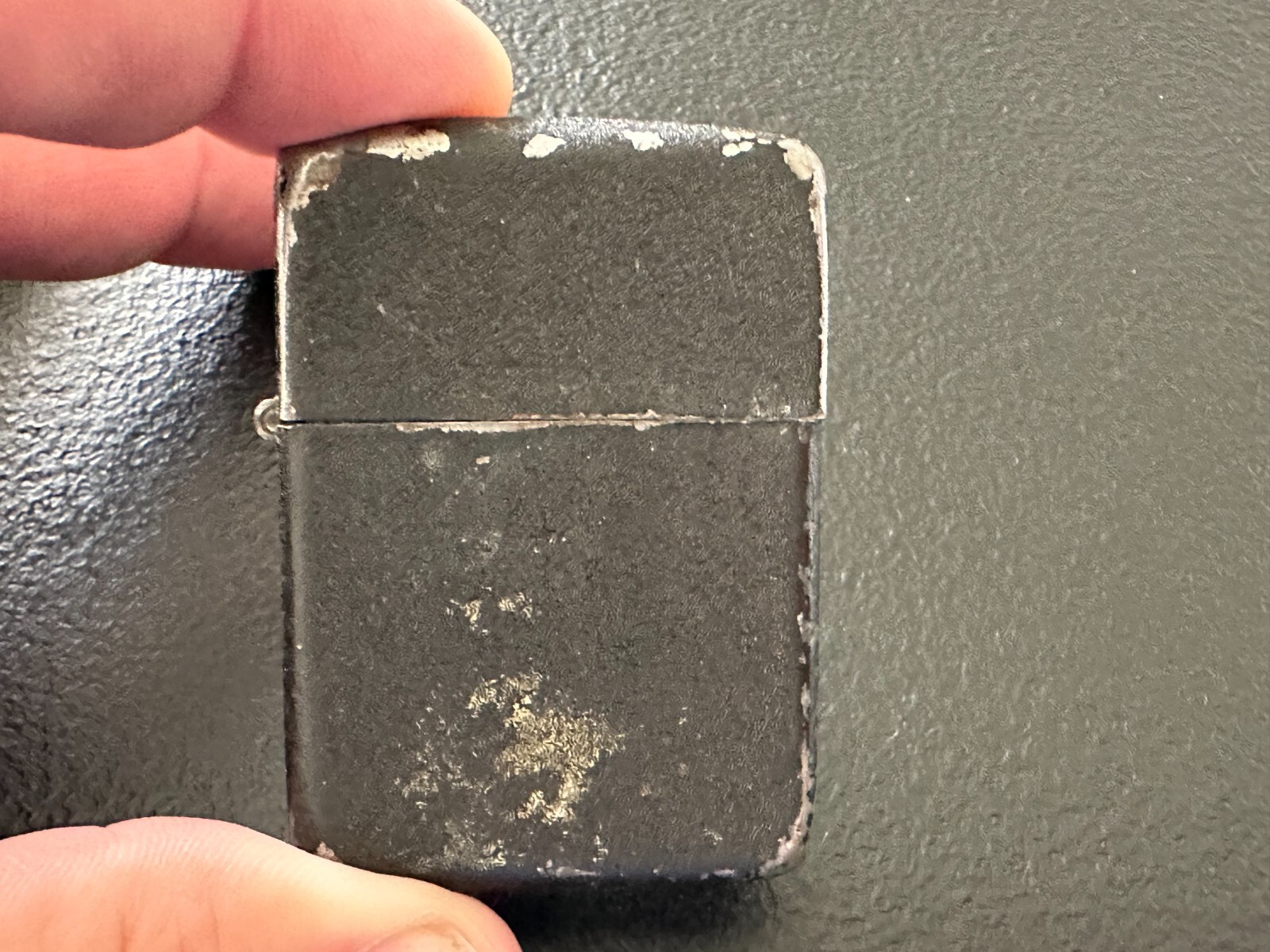 Vintage WW2 Era Black Crackle 3 Barrel Military Zippo Lighter 14 Hole