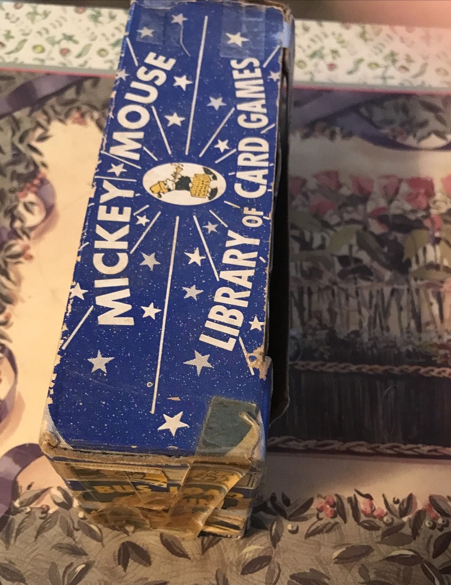 Vintage Disney Mickey Mouse Library of Games cards/Box 1946