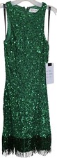 Mac Duggal Dress Size 2 Green Sequin Beaded Flapper Jazz Sleeveless 5927 $498