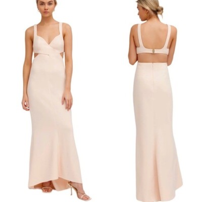 NWT Significant Other Evie Cut Out Open Back Long Dress Blush Size 4 Retail $238