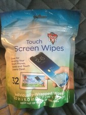 DUST OFF TOUCH SCREEN WIPES FOR PHONES, TABLETS 32 INDIVIDUALLY WRAPPED WIPES
