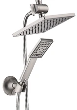 BRIGHT SHOWERS Rain Shower Head with Handheld Combination Set PSS1807-02