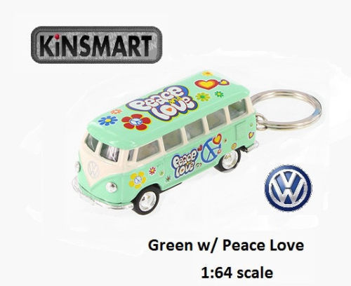 Caja de 12 piezas: 2,5" Kinsmart 1962 Volkswagen autobús diecast juguete llavero 1:64 calcomanía pastel - Imagen 5 de 6