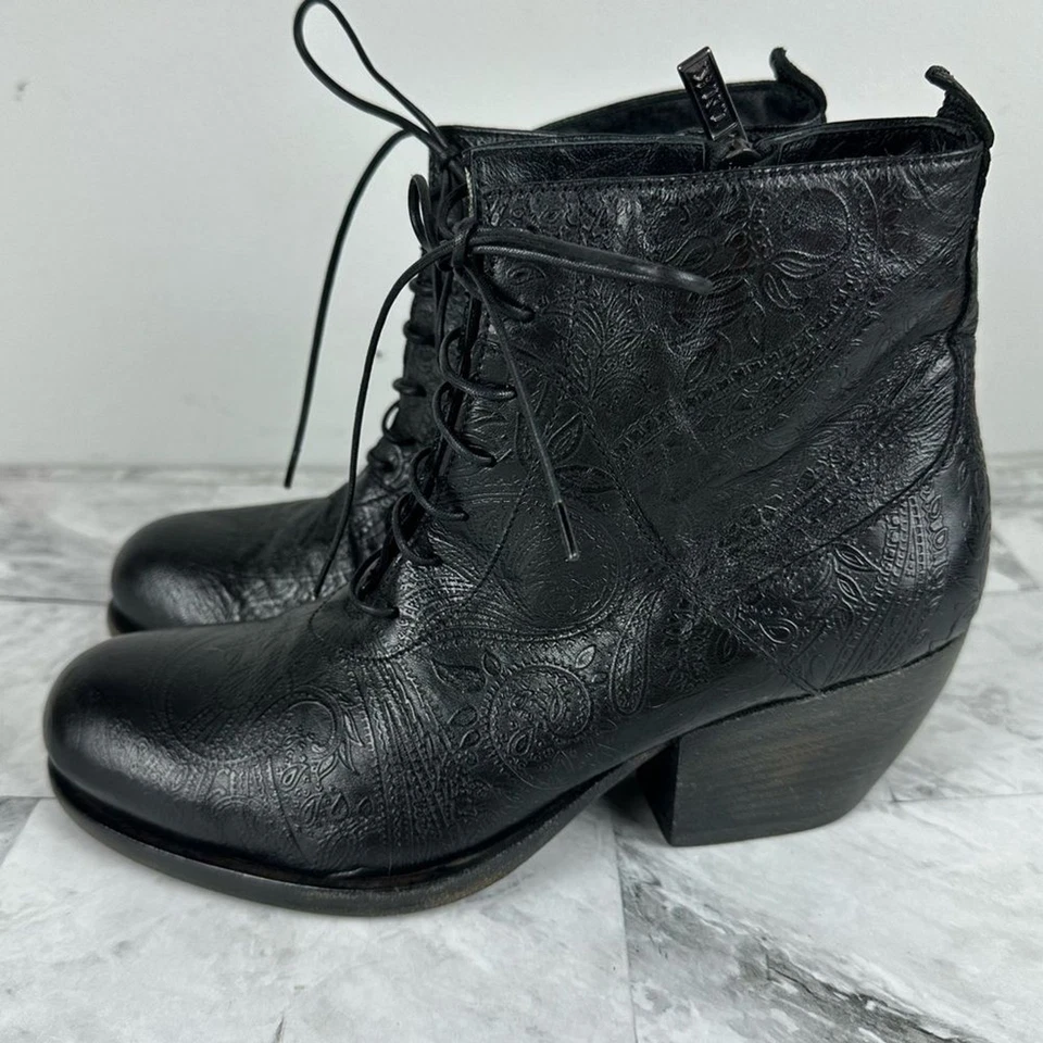 Nuevo I.N.K. Botas de cuero tooled botines talla EU 37 Italia Foto 3 de 4