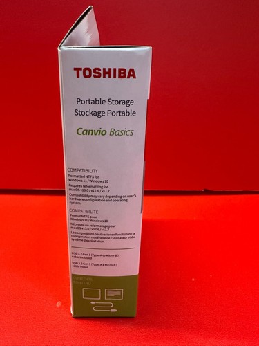 Toshiba Canvio Basics 2TB Portable Storage Model DTB520 NEW - Photo 3/3