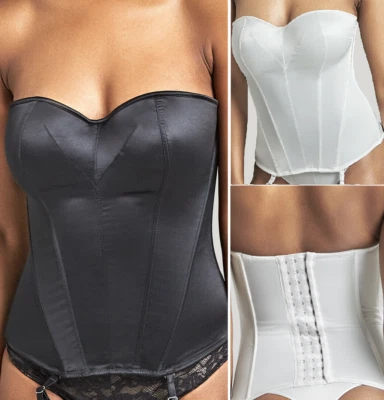 Panache Masquerade Tiffany BASQUE - Corsé Marfil Negro Bustier Body Nuevo