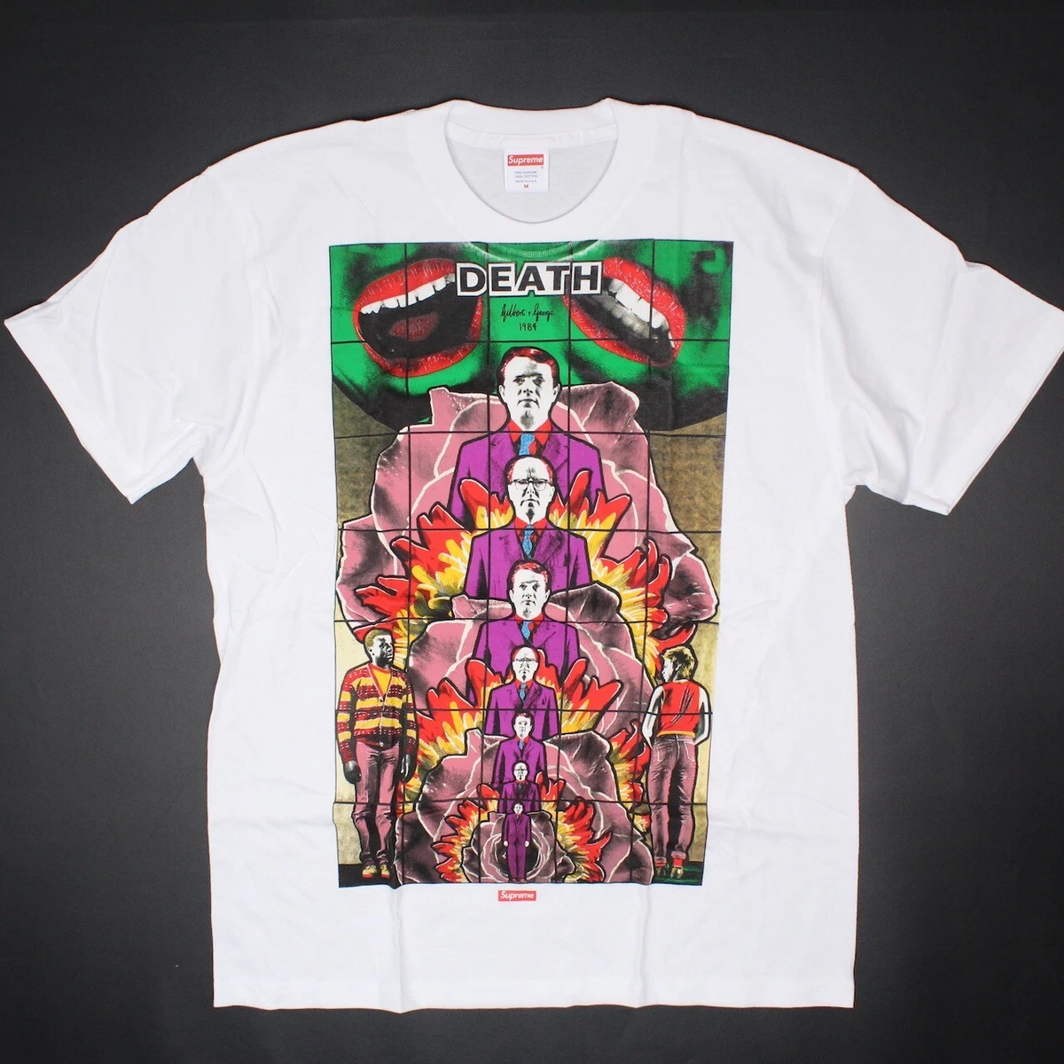 White red supreme shirt sales