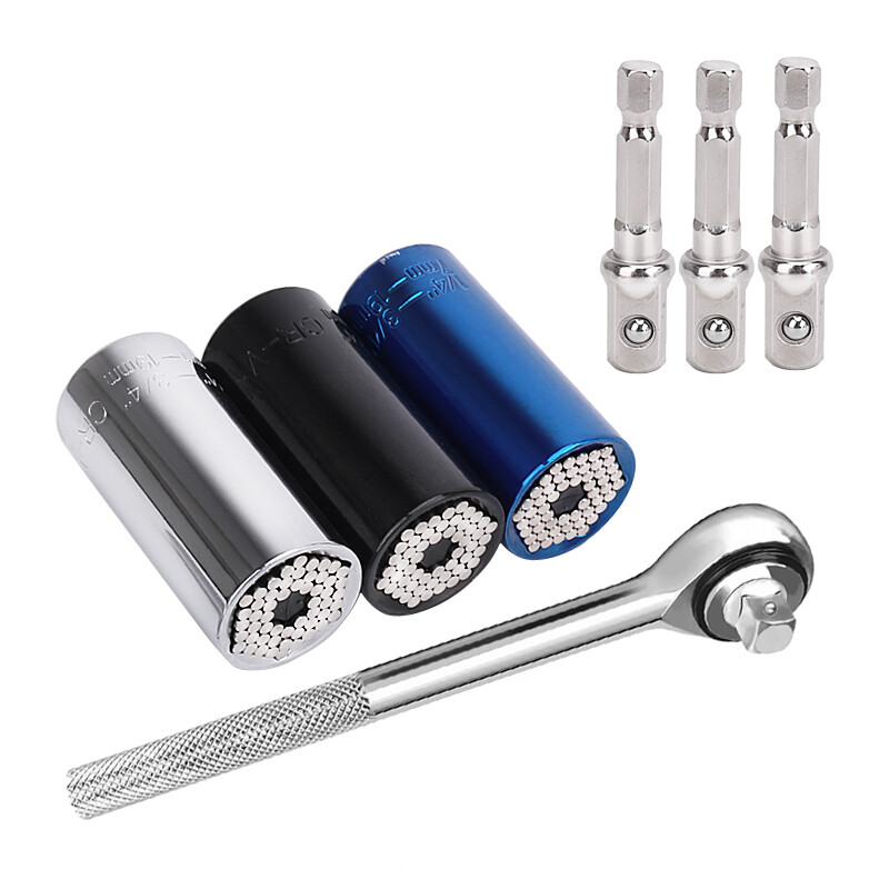 Universal Socket Wrench Magical Power Grip Ratcheting Multi Tool Drill  Adapter