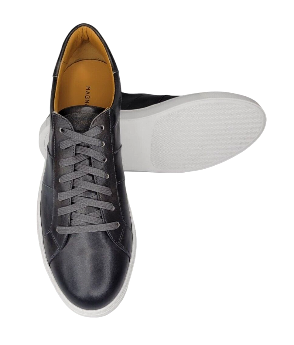 NEW Magnanni "Alvine" Leather Sneaker, Dark Grey, Size 11 M, MSRP 395