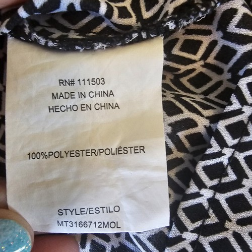 OLM brand Boxy Mother of Pearl Button Up Blouse Career Professional Size Medium - Picture 11 of 12