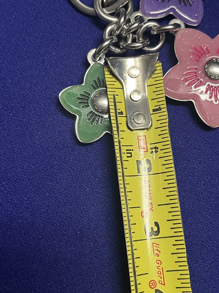 Coach Bag Charm Key chain SILVER MULTI CR924 NWT Wildflower