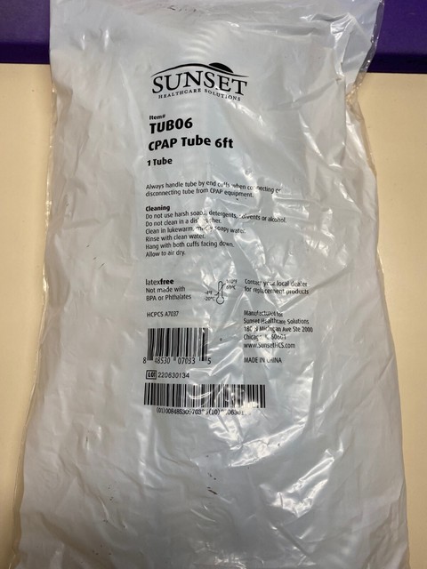Sunset Healthcare Solutions PAP Standard Non-Heated Tubing 6 Ft For - Foto 1