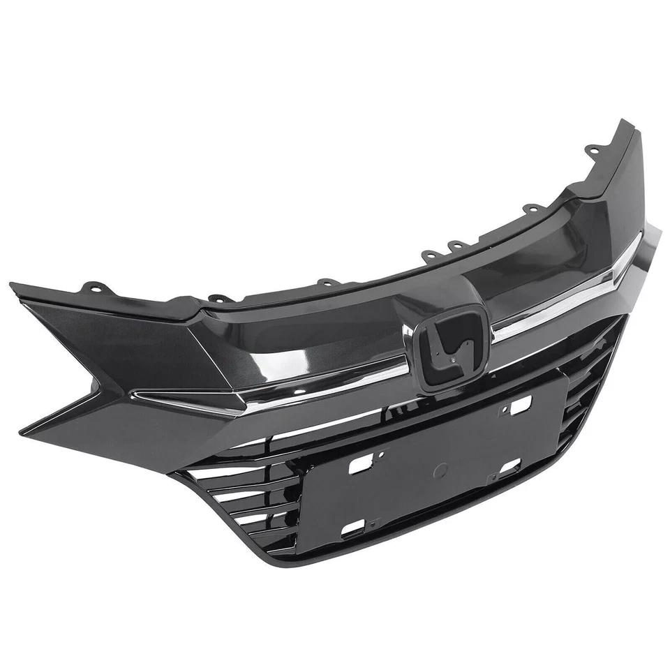 Parrilla superior delantera negra con moldura cromada para Honda HR-V HRV 2016 2017 2018 Foto 4 de 4