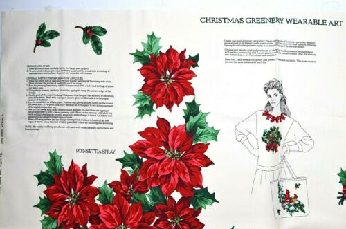 Cranston Christmas Cardinals Greenery Wearable Art Fabric Appliques Holly Holida