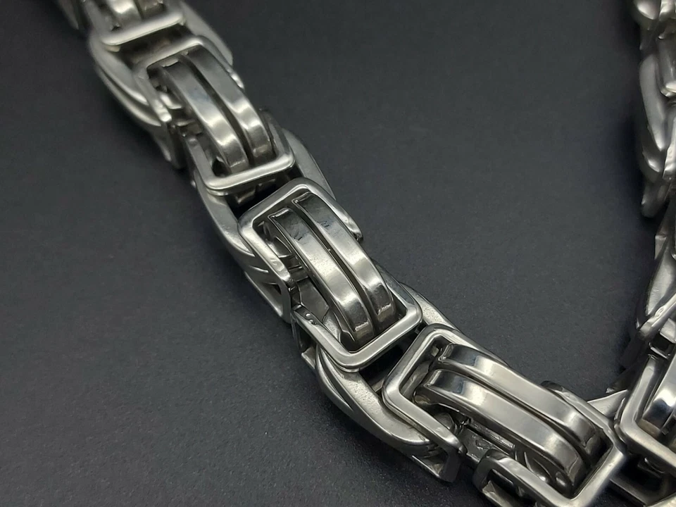 XXL 15 mm Königskette Panzerkette Edelstahl Biker Silber Massiv Hochwertig NEU - Bild 3 von 4