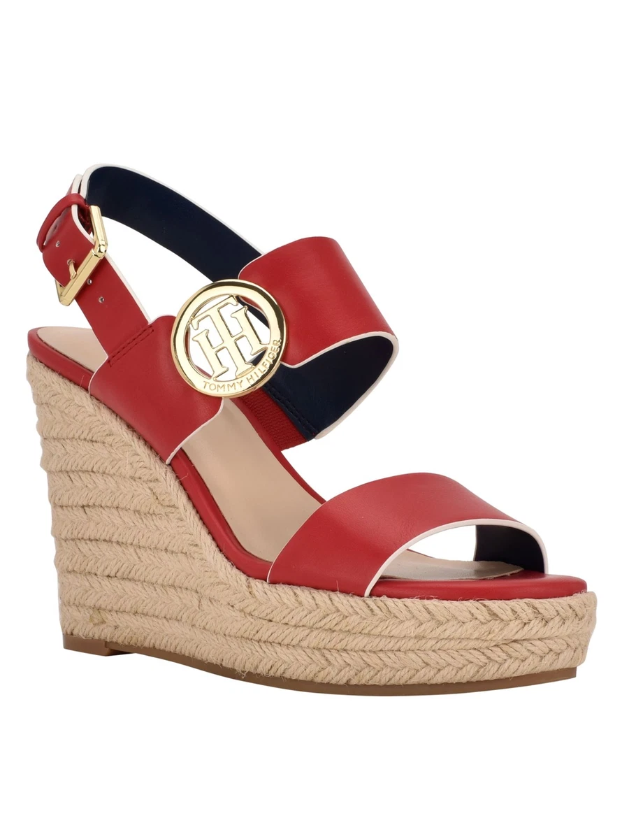 Tommy hilfiger hotsell red wedge shoes