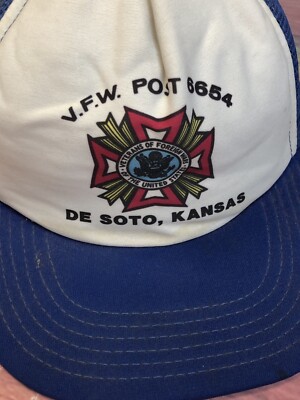 シャツタンク Vintage VFW Post 6654 Kansas Blue Mesh Trucker Hat Snapback Cap O