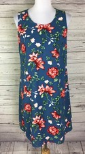 Attention Womens Multicolor Floral 100% Polyester Sleeveless Shift Dress Size M