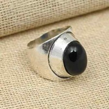 Nice Black Onyx Gemstone Ring 925 Sterling Silver Ring Men's Ring All Size D18