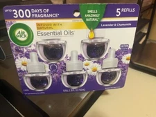 Air Wick, Plug in Essential Oils Refill, 5Ct, 3.38 Fl Oz, Lavender and Chamomile
