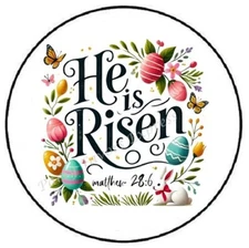 HE IS RISEN EASTER ENVELOPE SEALS LABELS STICKERS PARTY FAVORS