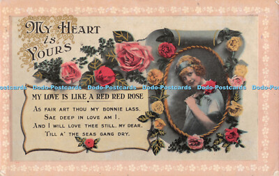 R305796 My Heart is Yours My Love is Like Red Red Rose Valentines Series