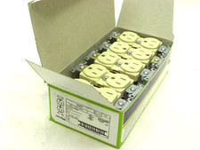 10 Leviton 15A Ivory Industrial Grade 5-15R Duplex Electric Outlet R51-5252I