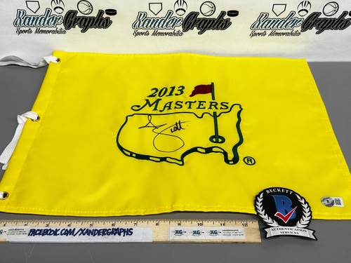 ADAM SCOTT FIRMATO AUTOGRAFO 2013 MASTERS AUGUSTA PGA GOLF SPILLA BANDIERA-BECKETT BAS - Foto 1 di 4