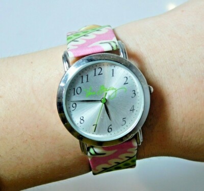 Vera Bradley Damen Silberfarben Pink Armbanduhr Edelstahl Japan Uhrwerk 1j111