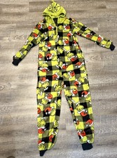 Dr. Suess The Christmas Grinch Hooded Pajamas One-Piece Size Large