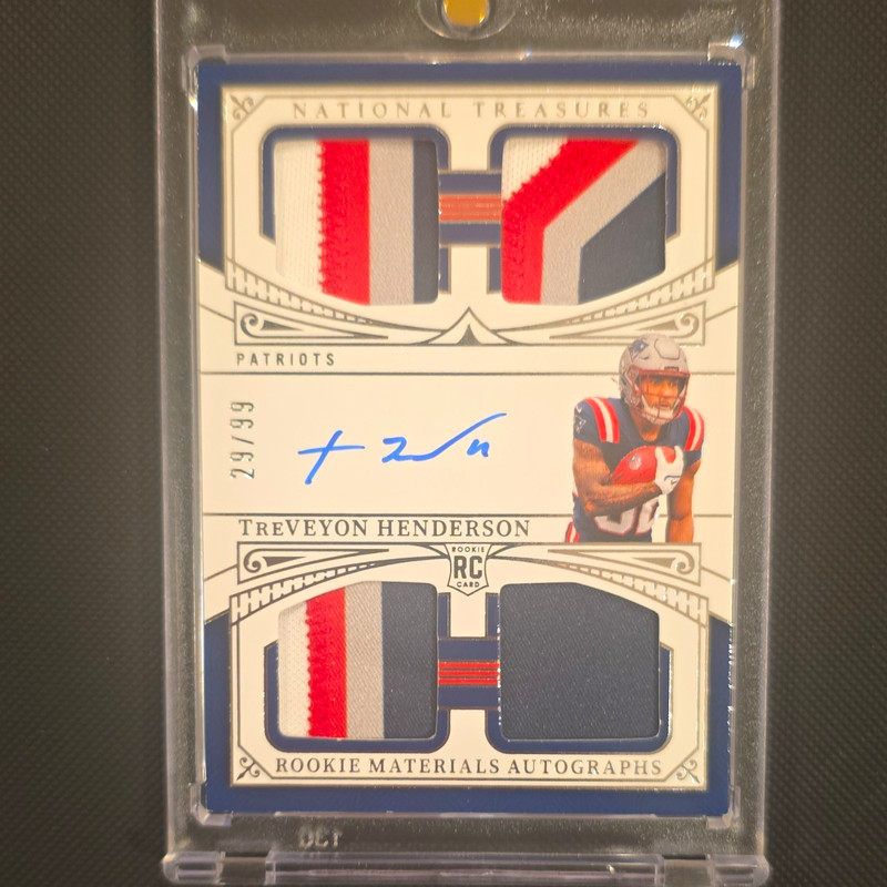 Panini 2025 National Treasures TreVeyon Henderson RMAQ-THN RC Auto Mem /99