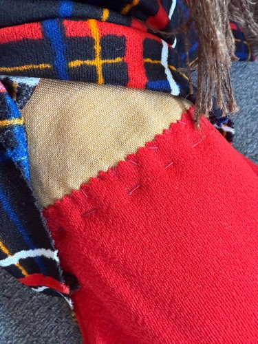 Muñeca de tela de fieltro vintage hecha a mano de peluche espantapájaros otoño otoño decoración - Imagen 8 de 11