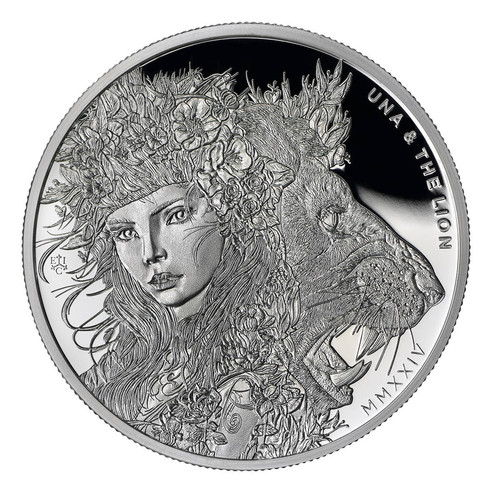 Moneda de plata de prueba de 1 oz de Santa Elena moderna Una y el León 2024 - Imagen 1 de 13