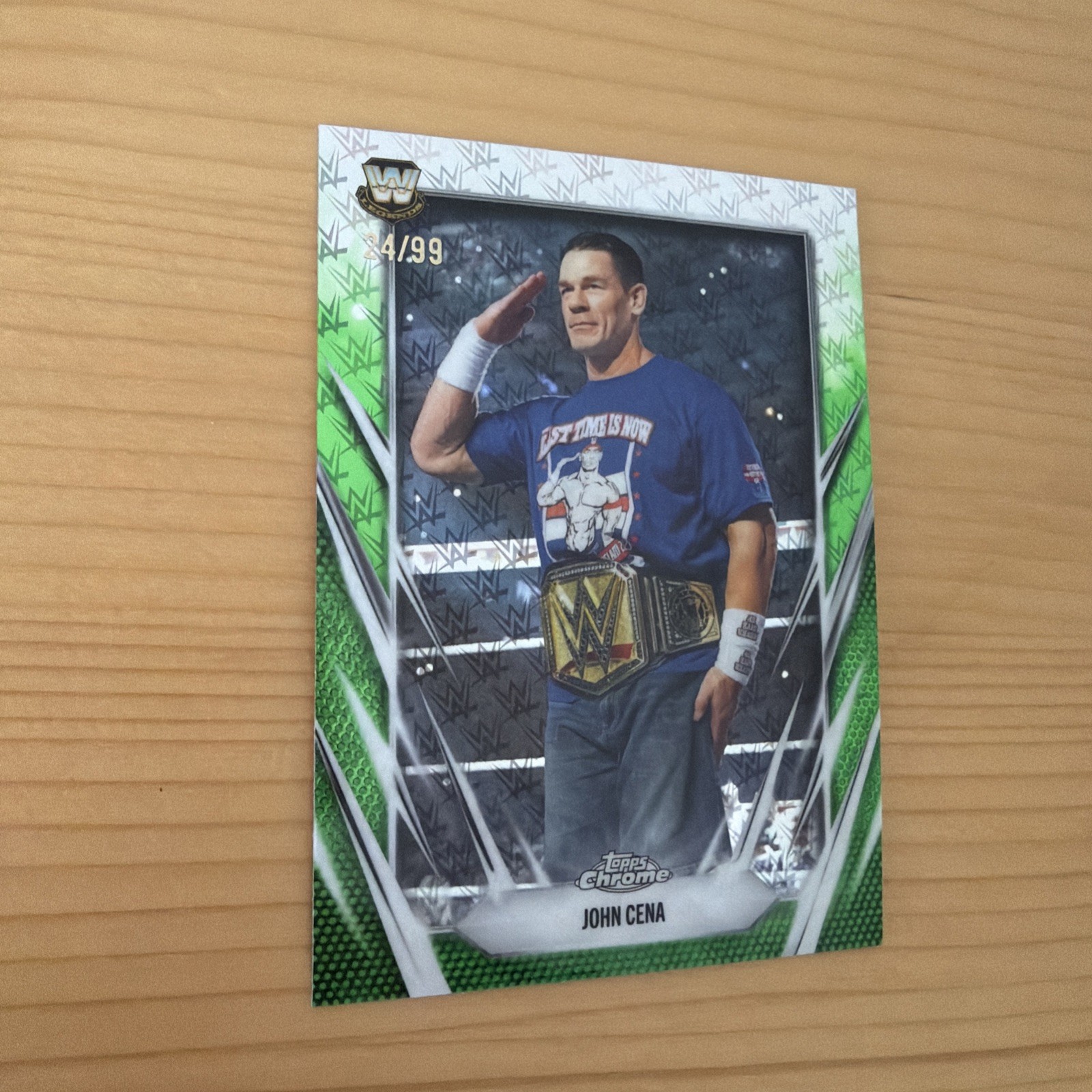 2026 Topps Chrome WWE John Cena #2 Green Refractor 24/99 — PACK FRESH!