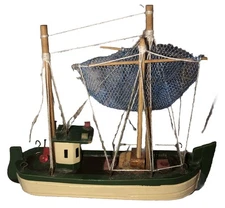 Vintage Wooden Wood Boat Nautical Decor Figurine Sculpture ￼# 4 Fun