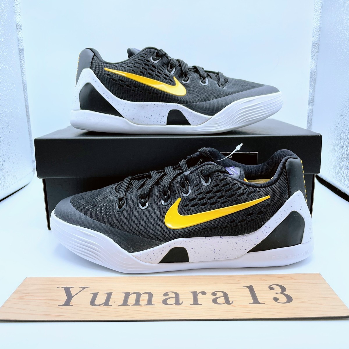 Nike GS Kobe 9 Elite Low Black University Gold FV3607-003 Size 3.5